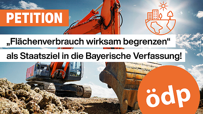 Ein Bagger gräbt Erdreich ab